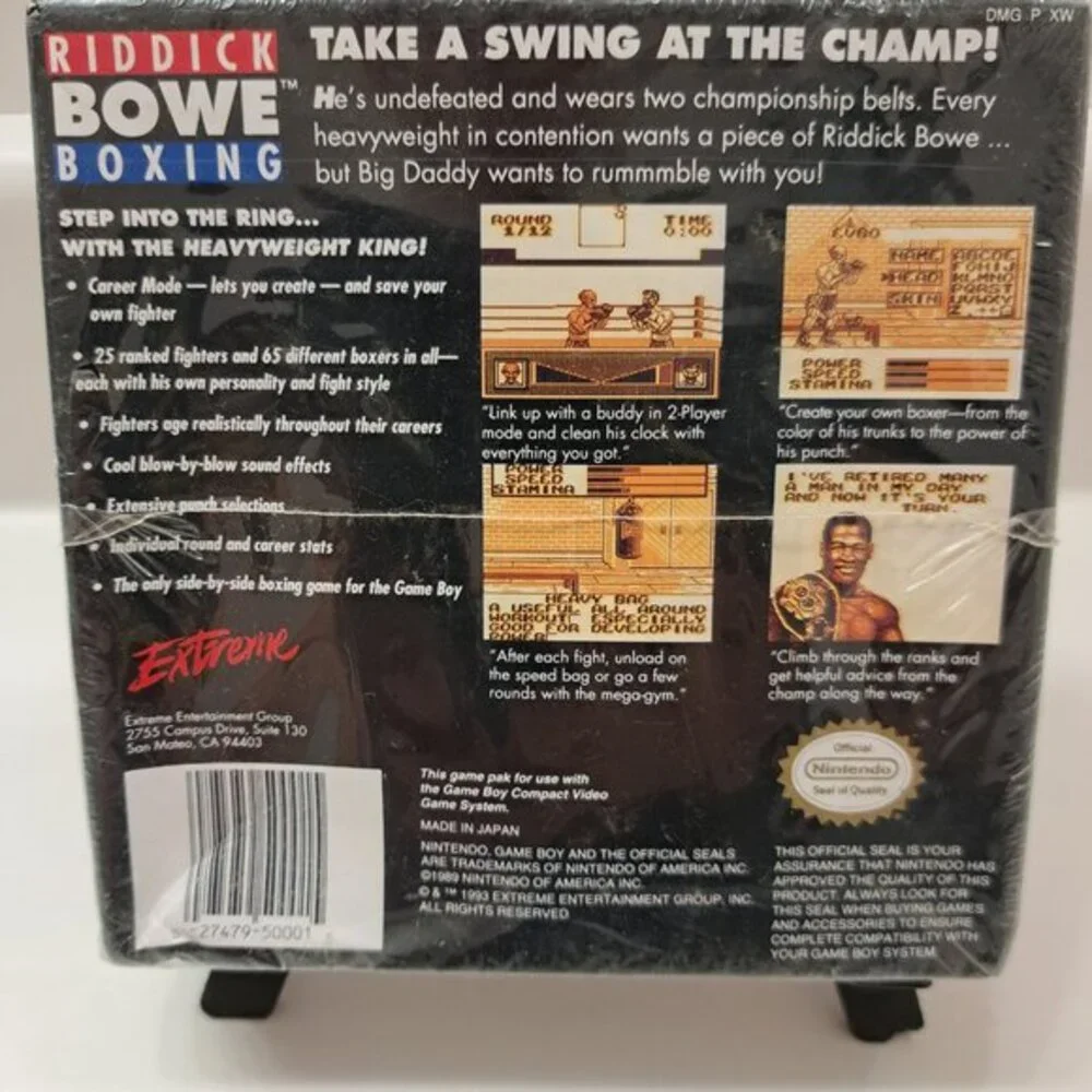 Brand New Sealed Riddick Bowe Boxing (Nintendo Game Boy)